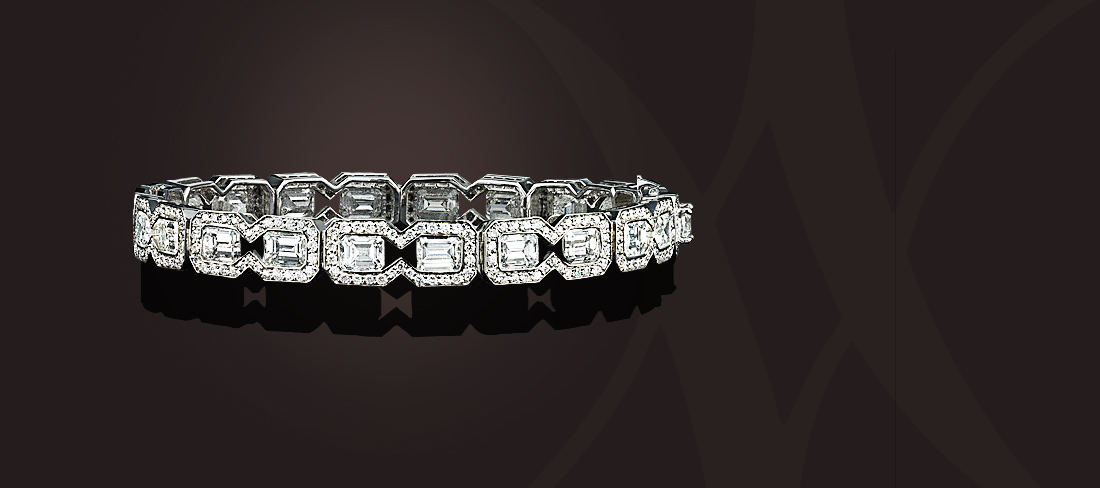 New Wave Bracelet Diamants taille emeraude