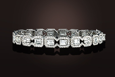 Bracelet Diamants taille emeraude