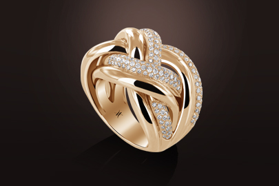 pink gold diamond ring