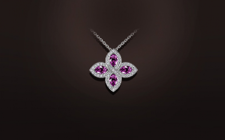 Louis Vuitton Pink Sapphire Diamond Necklace