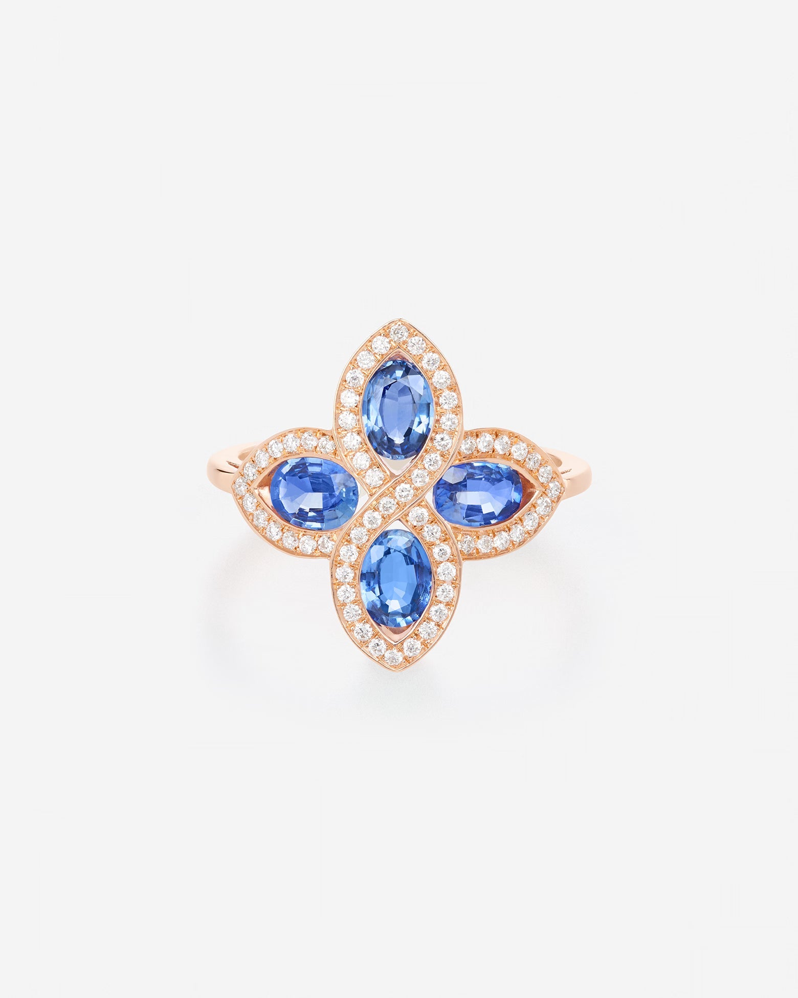 Saphir bleu | Or rose 750 ‰