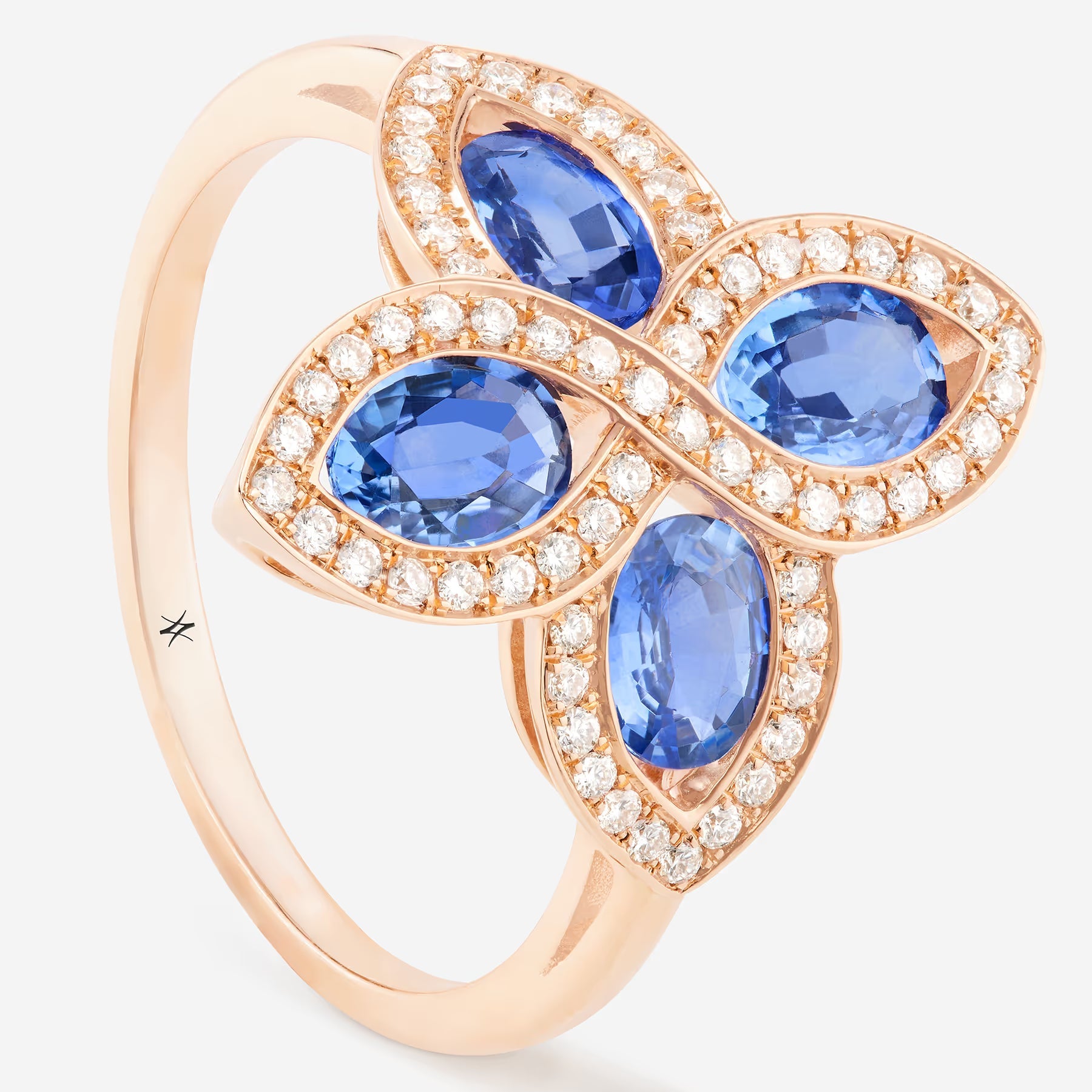 Saphir bleu | Or rose 750 ‰