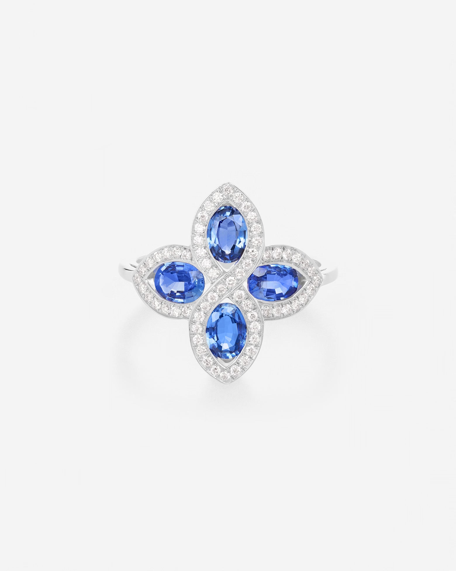 Saphir bleu | Or blanc 750 ‰