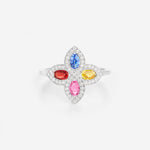 Saphirs Multicolors | Or blanc 750 ‰