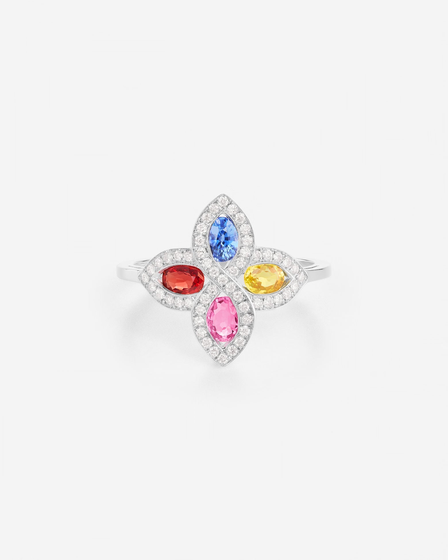Saphirs Multicolors | Or blanc 750 ‰