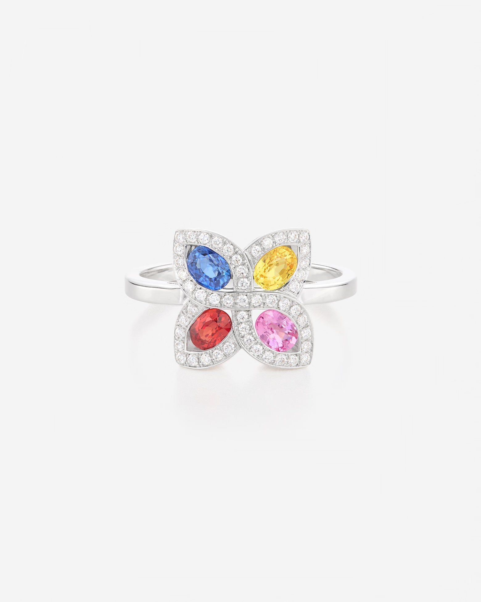 Saphirs Multicolors | Or blanc 750 ‰