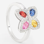 Saphirs Multicolors | Or blanc 750 ‰