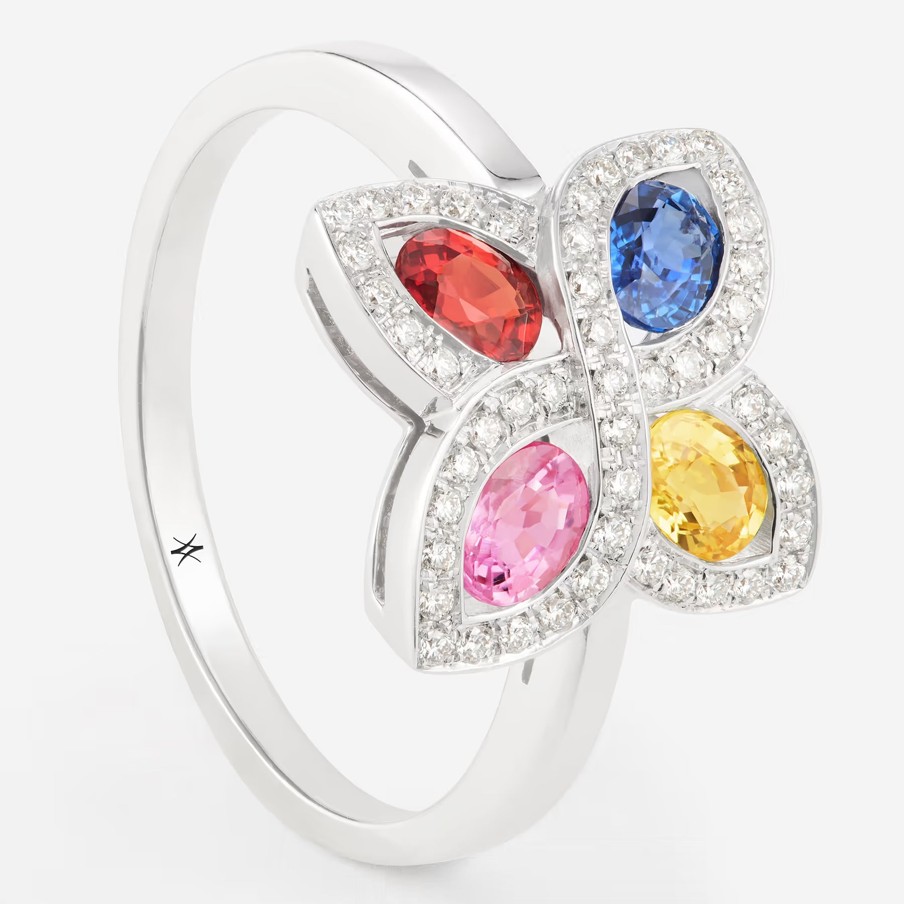 Saphirs Multicolors | Or blanc 750 ‰