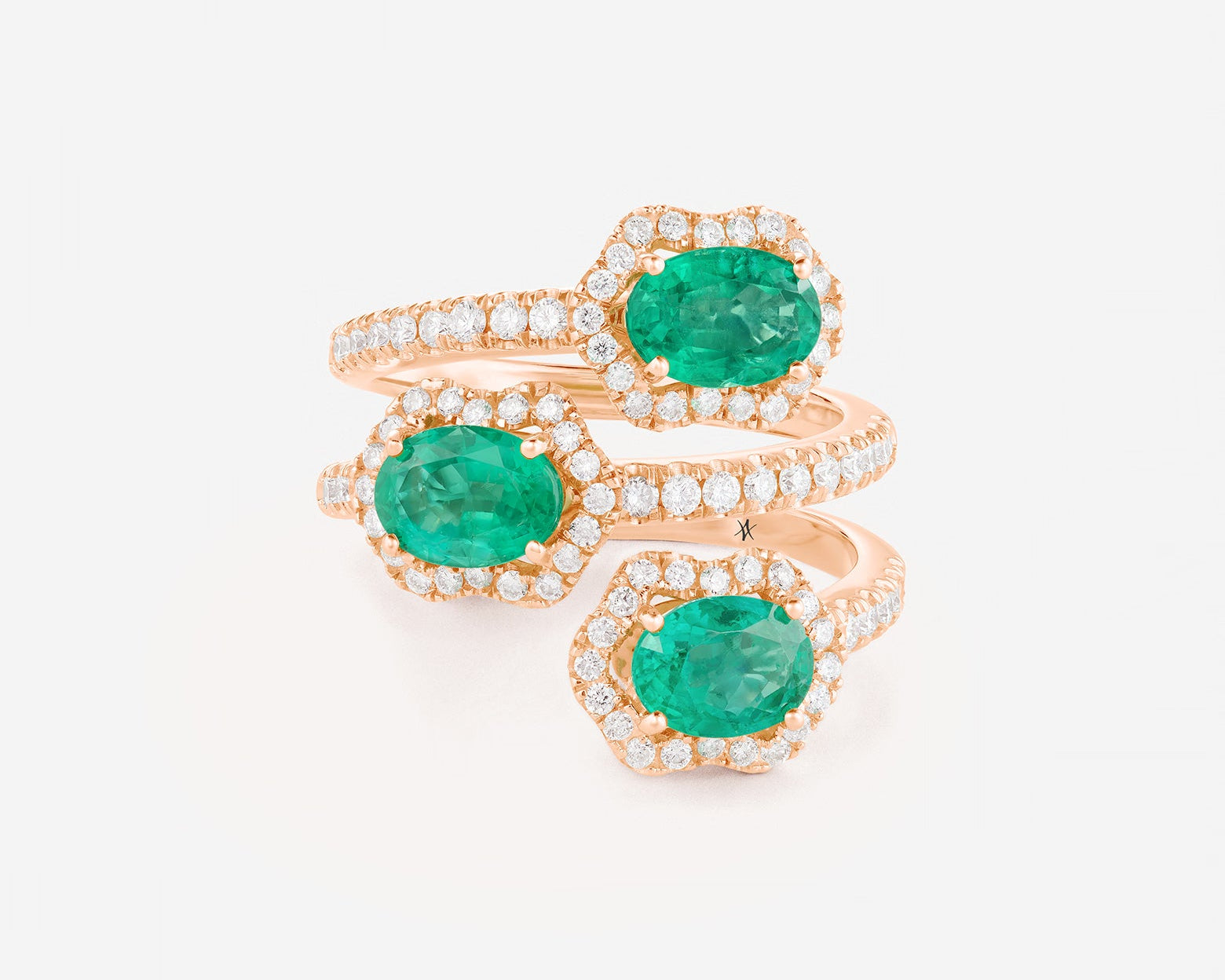 Emeraudes ovales | Or rose 750 ‰