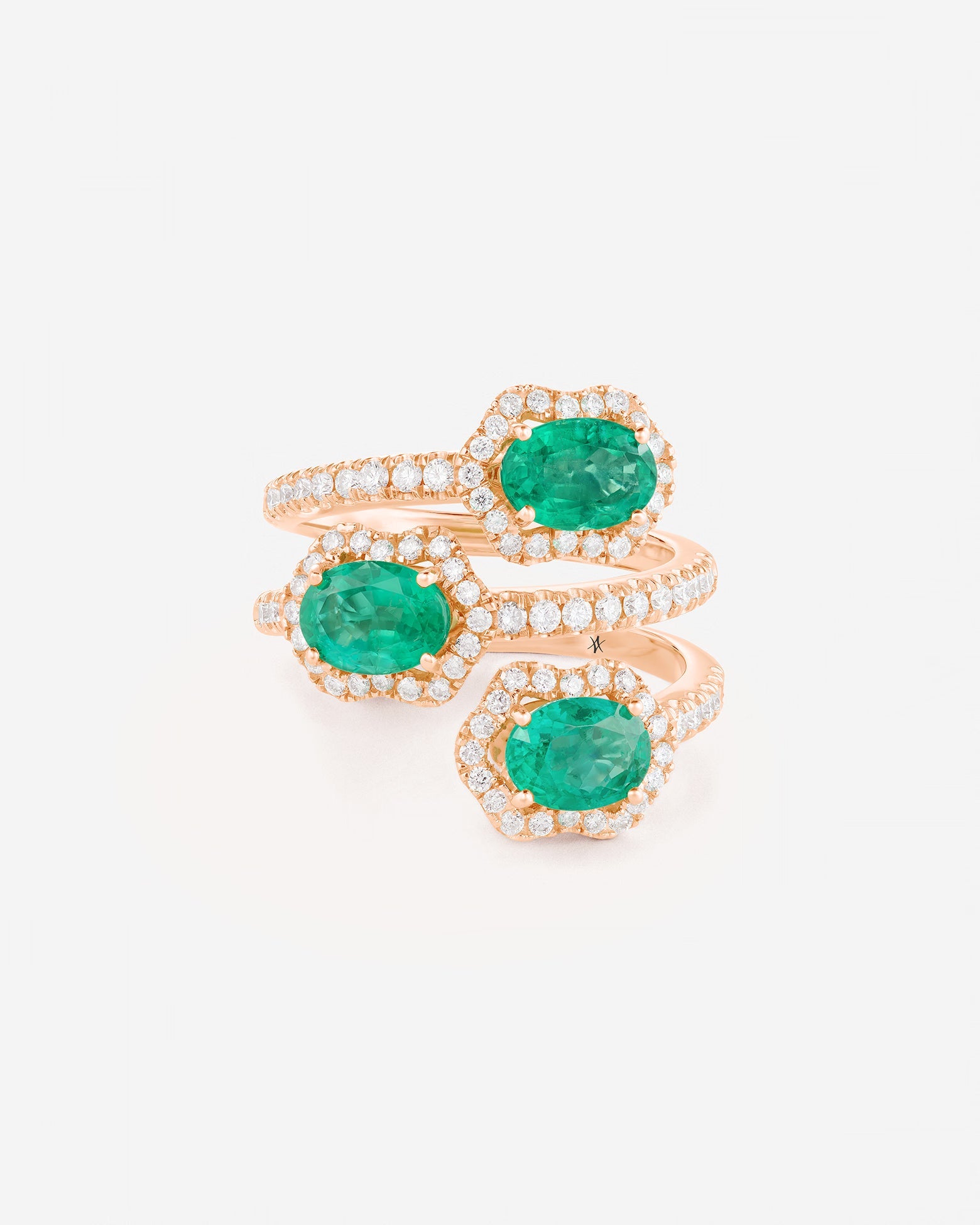 Emeraudes ovales | Or rose 750 ‰