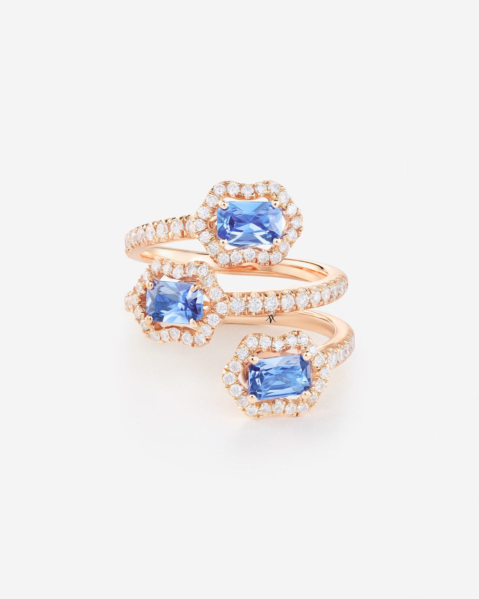 Saphir bleu | Or rose 750 ‰