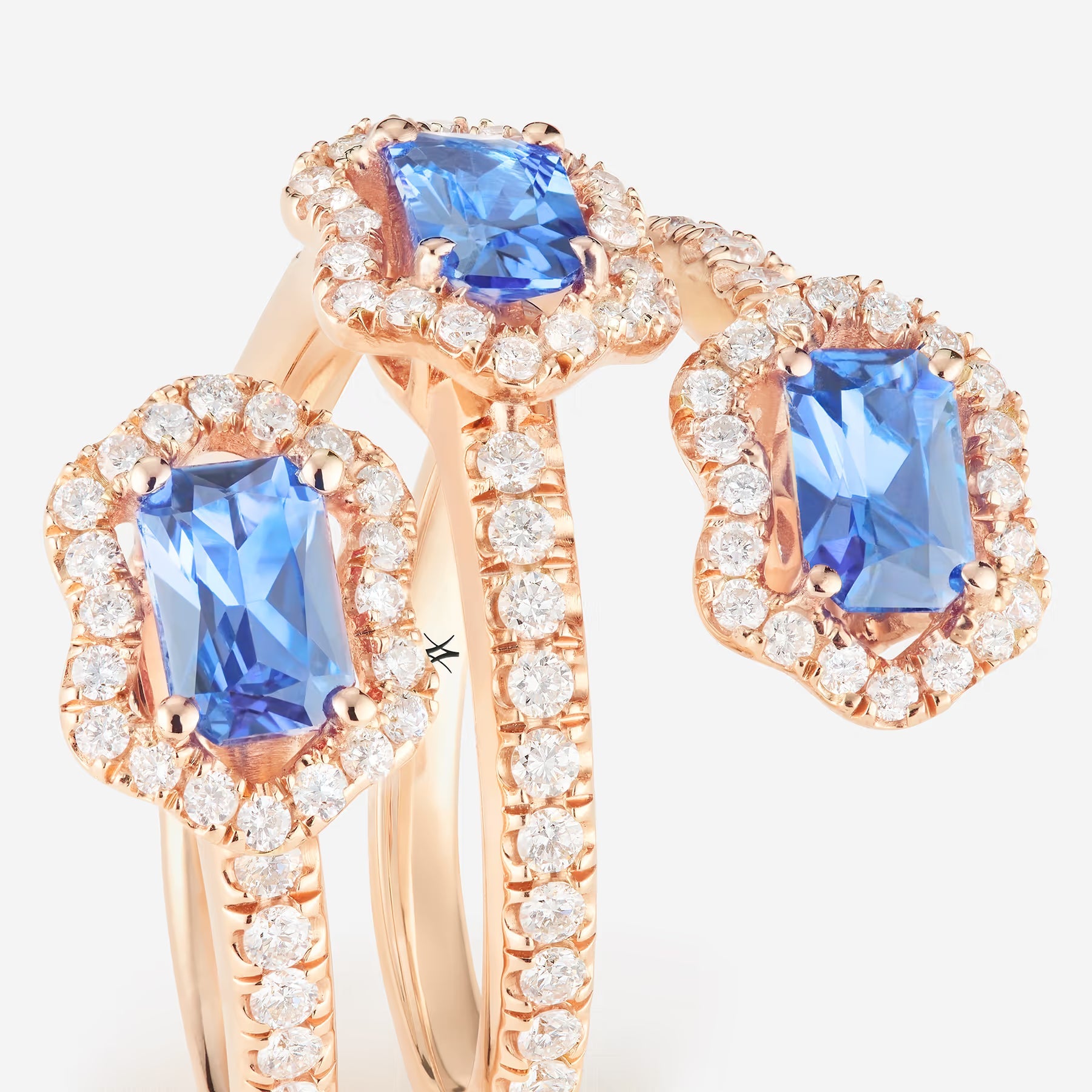 Saphir bleu | Or rose 750 ‰