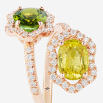 Saphir jaune et Tourmaline verte | Or rose 750 ‰