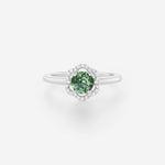 Saphir Vert | Or blanc 750 ‰