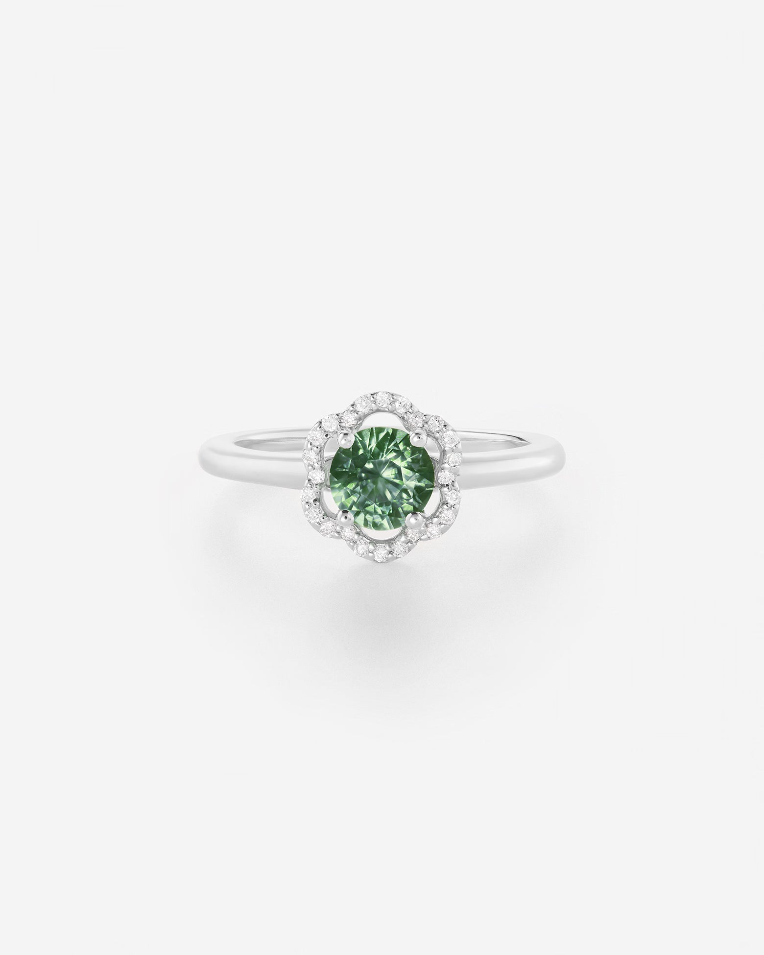 Saphir Vert | Or blanc 750 ‰