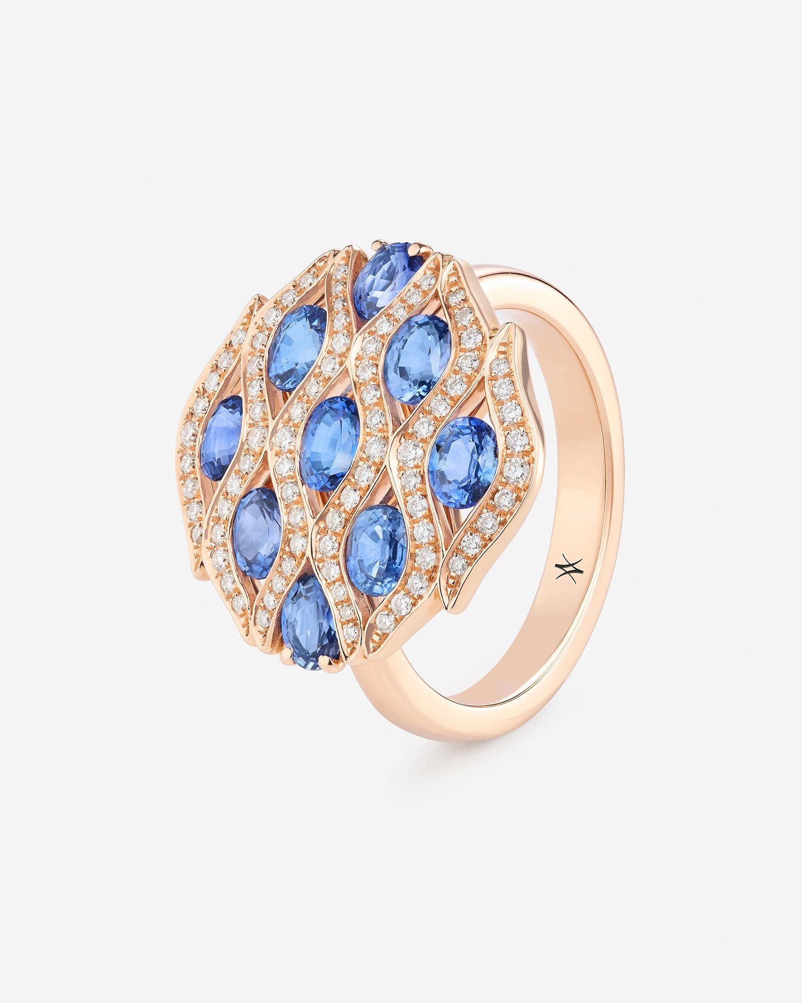 Saphir bleu | Or rose 750 ‰