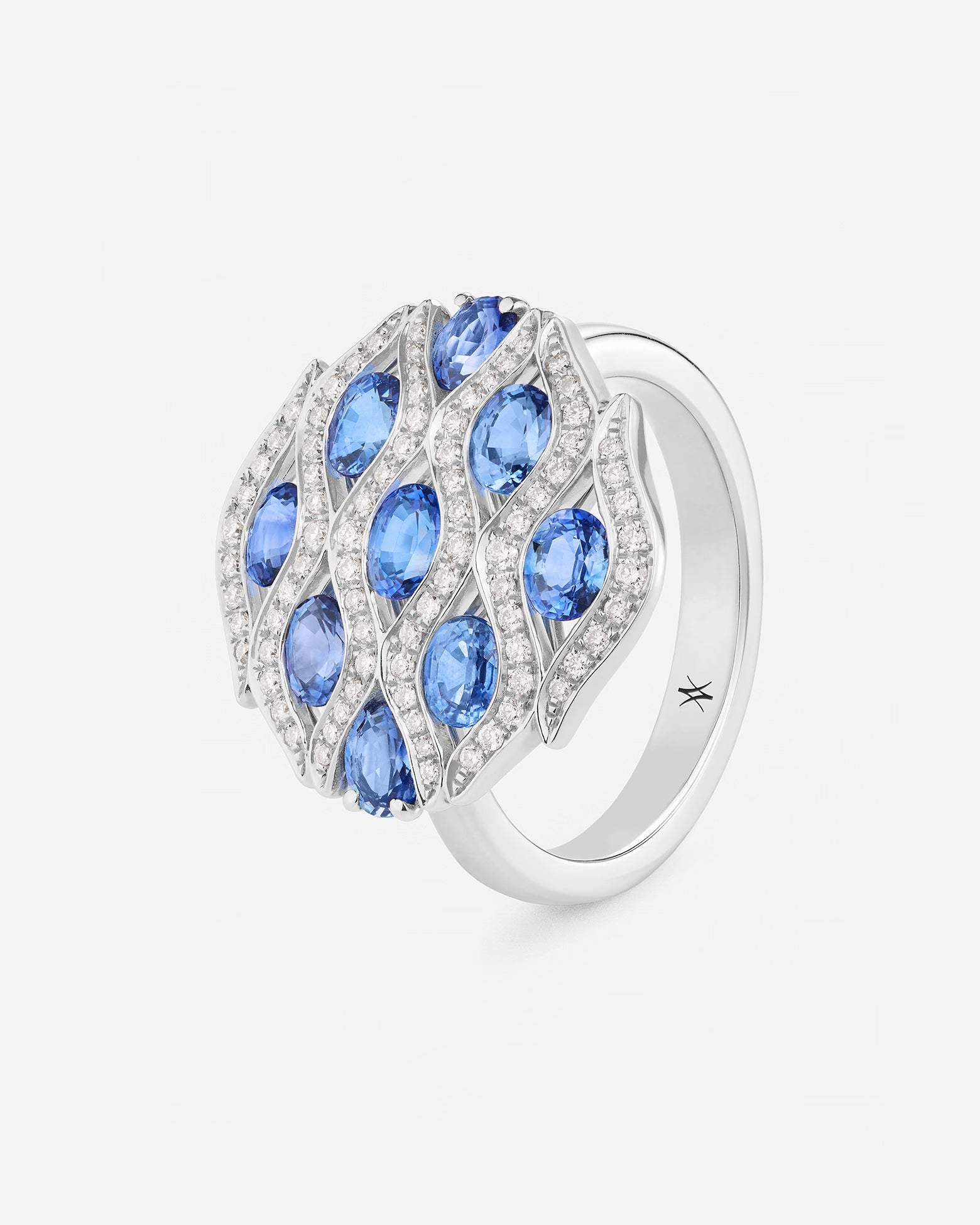 Saphir bleu | Or blanc 750 ‰