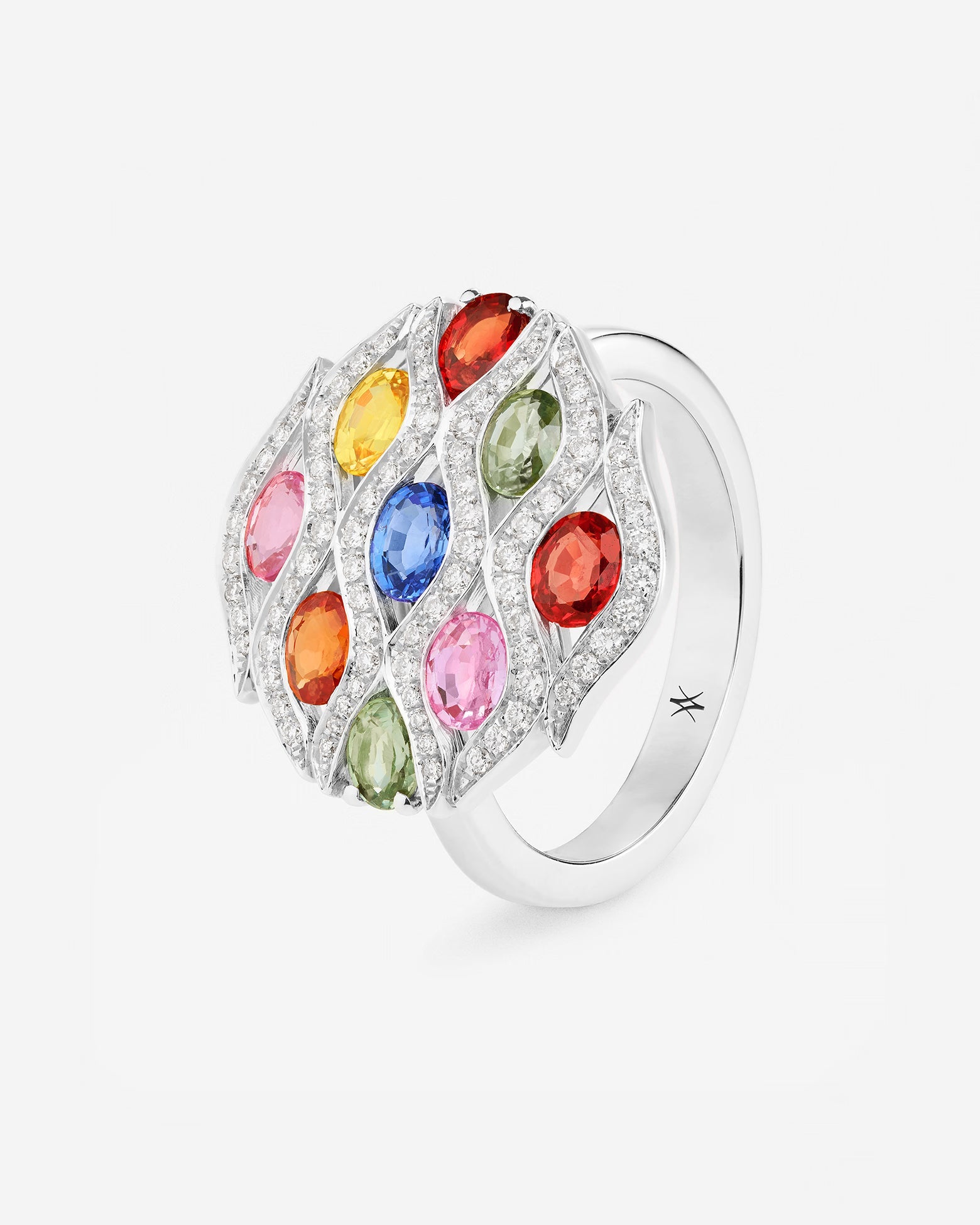 Saphirs Multicolors | Or blanc 750 ‰