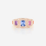 Saphirs bleu, rose et violet | Or rose 750 ‰