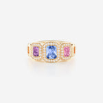 Saphirs bleu, rose et violet | Or jaune 750 ‰
