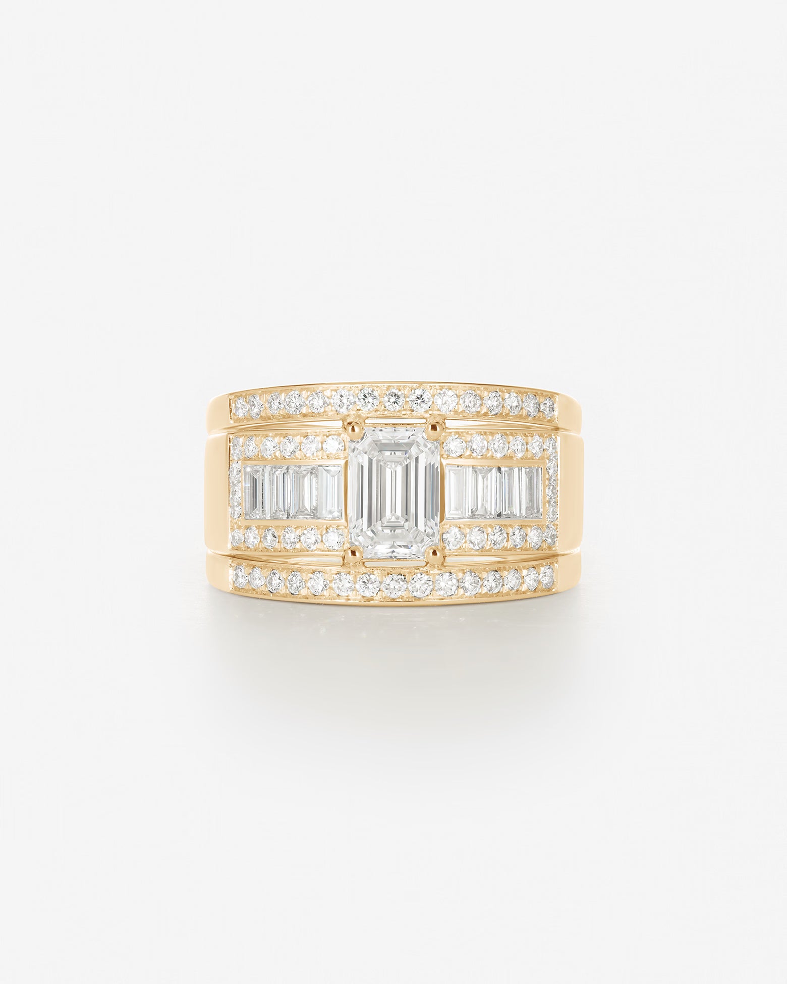 Diamant taille émeraude 1ct | Or jaune 750 ‰