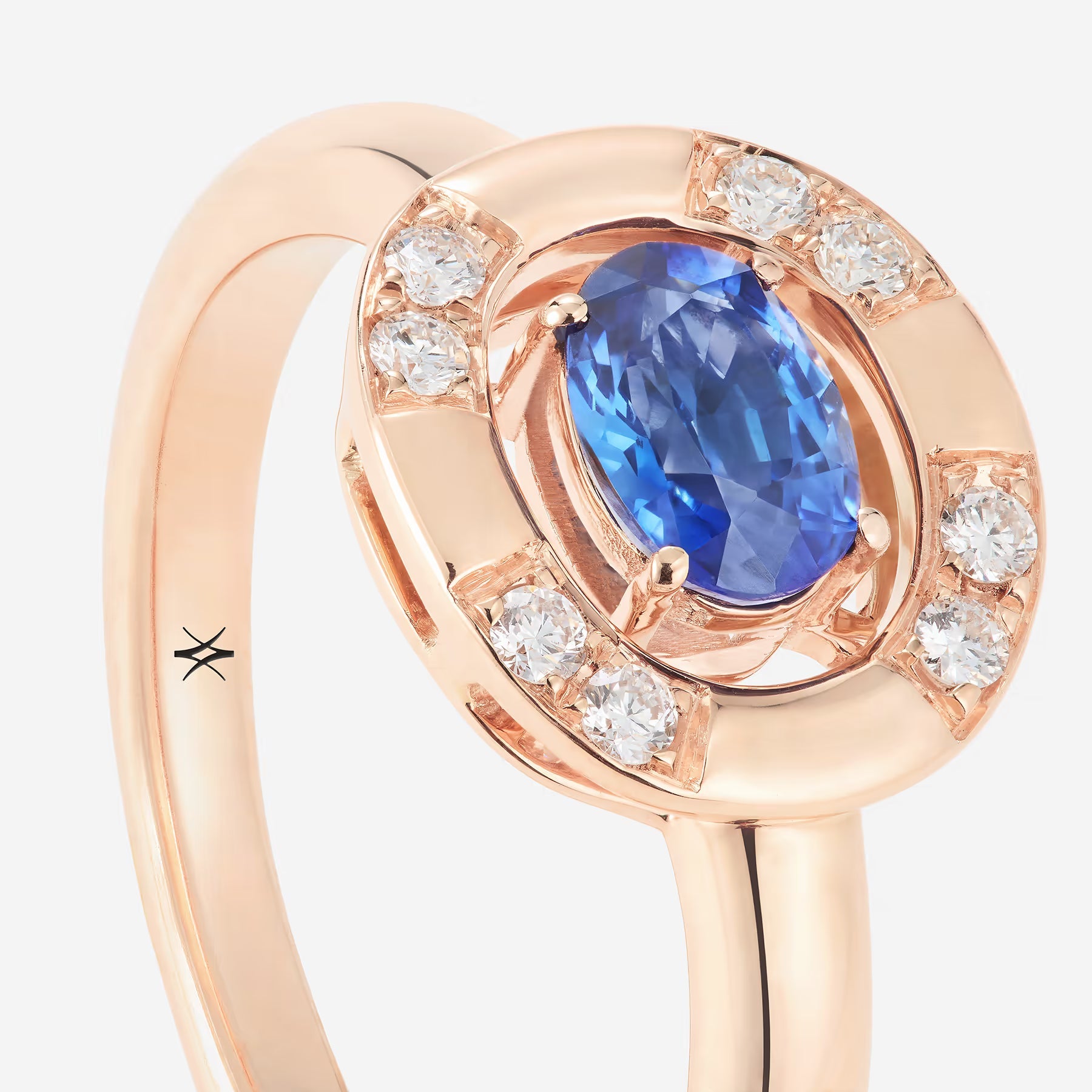 Saphir bleu | Or rose 750 ‰