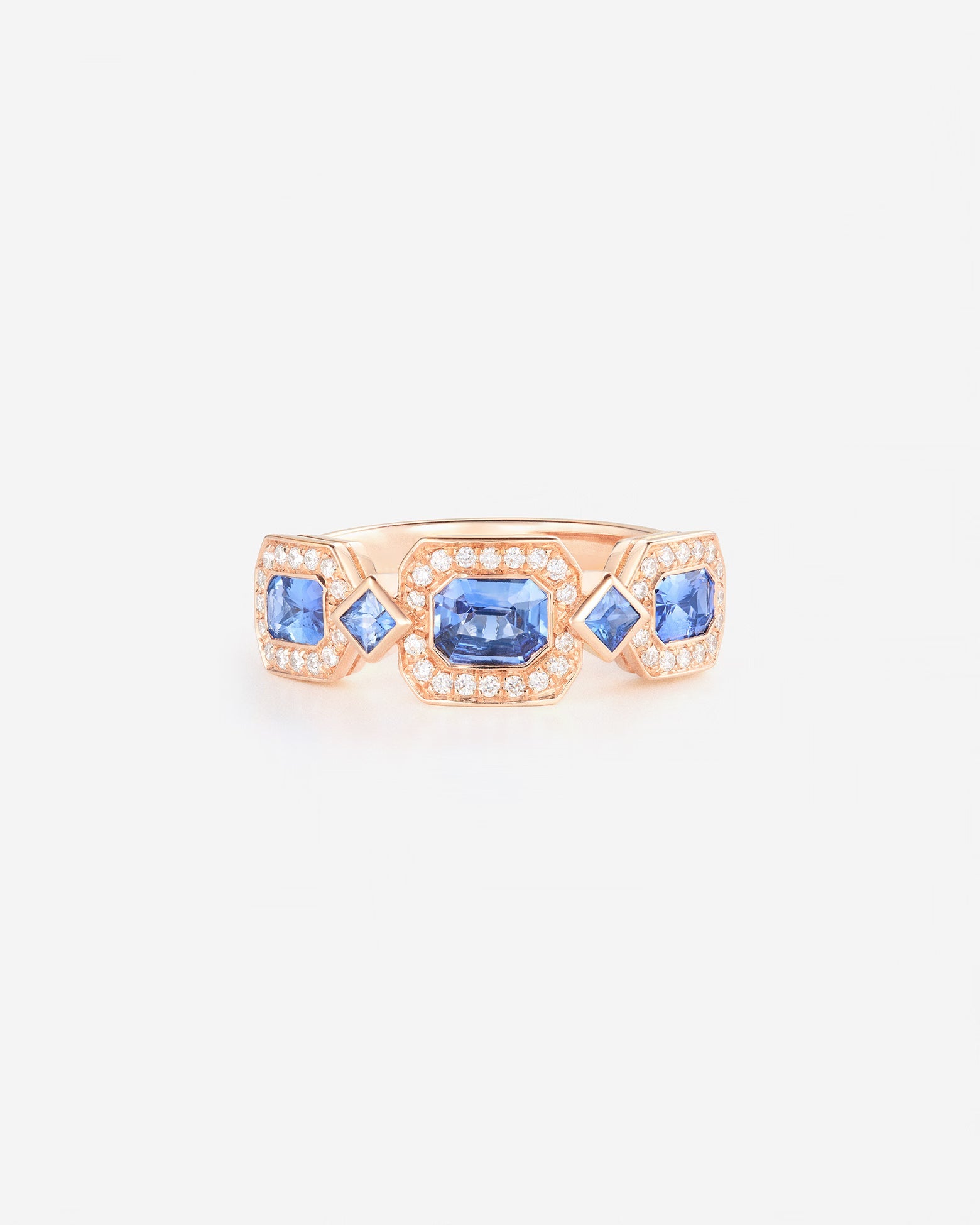 Saphir bleu | Or rose 750 ‰