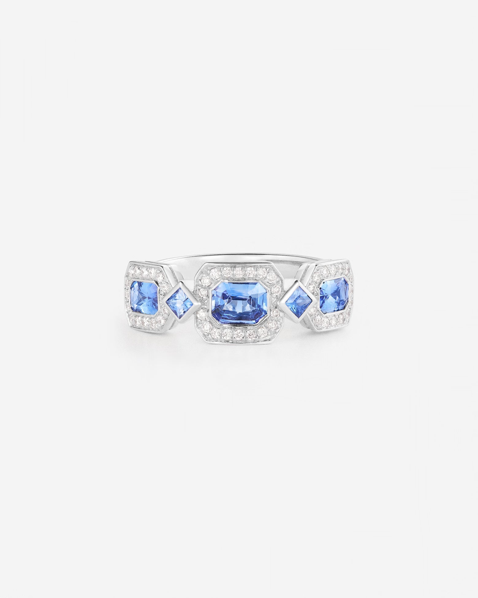 Saphir bleu | Or blanc 750 ‰