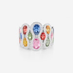 Saphirs Multicolors | Or blanc 750 ‰