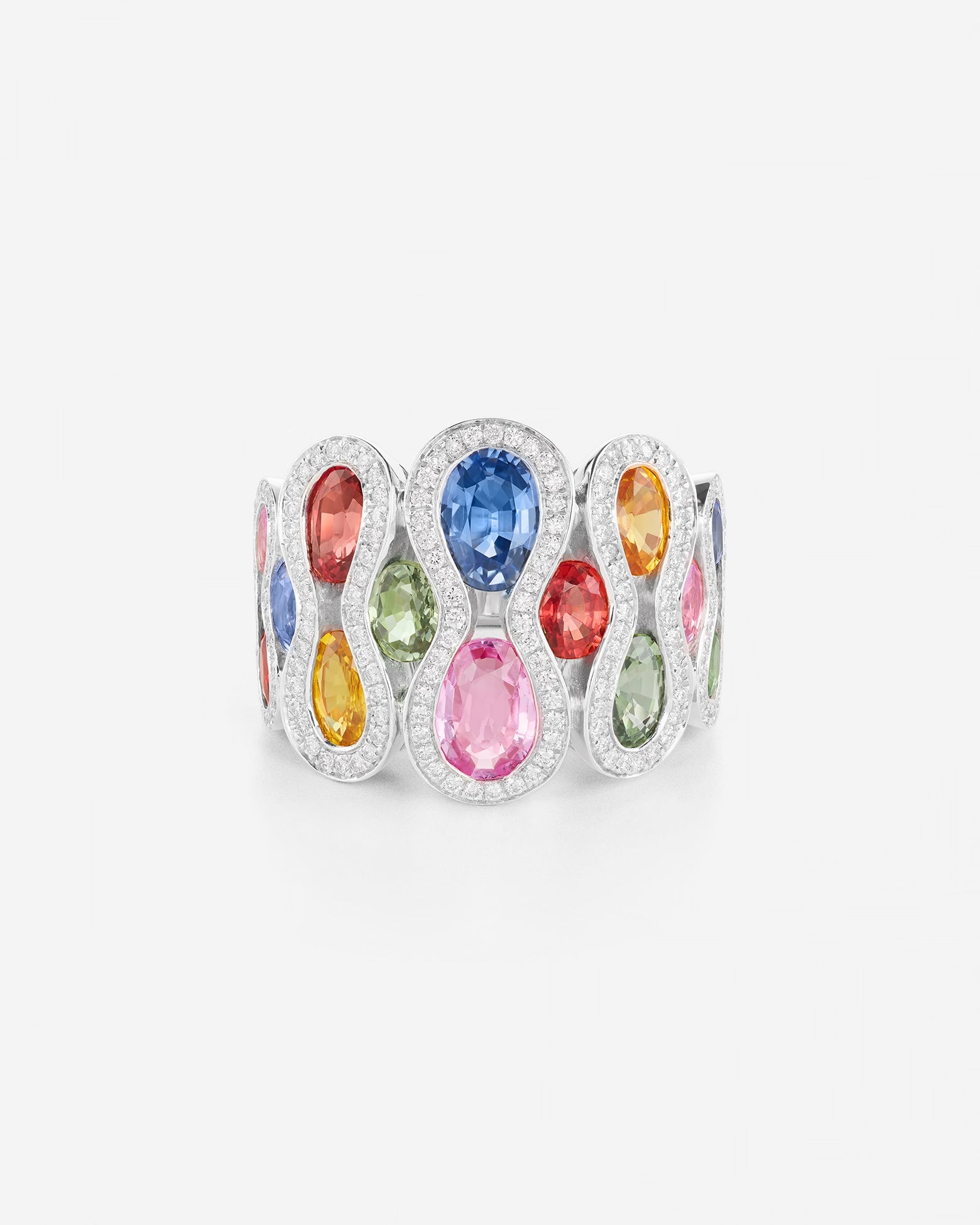 Saphirs Multicolors | Or blanc 750 ‰