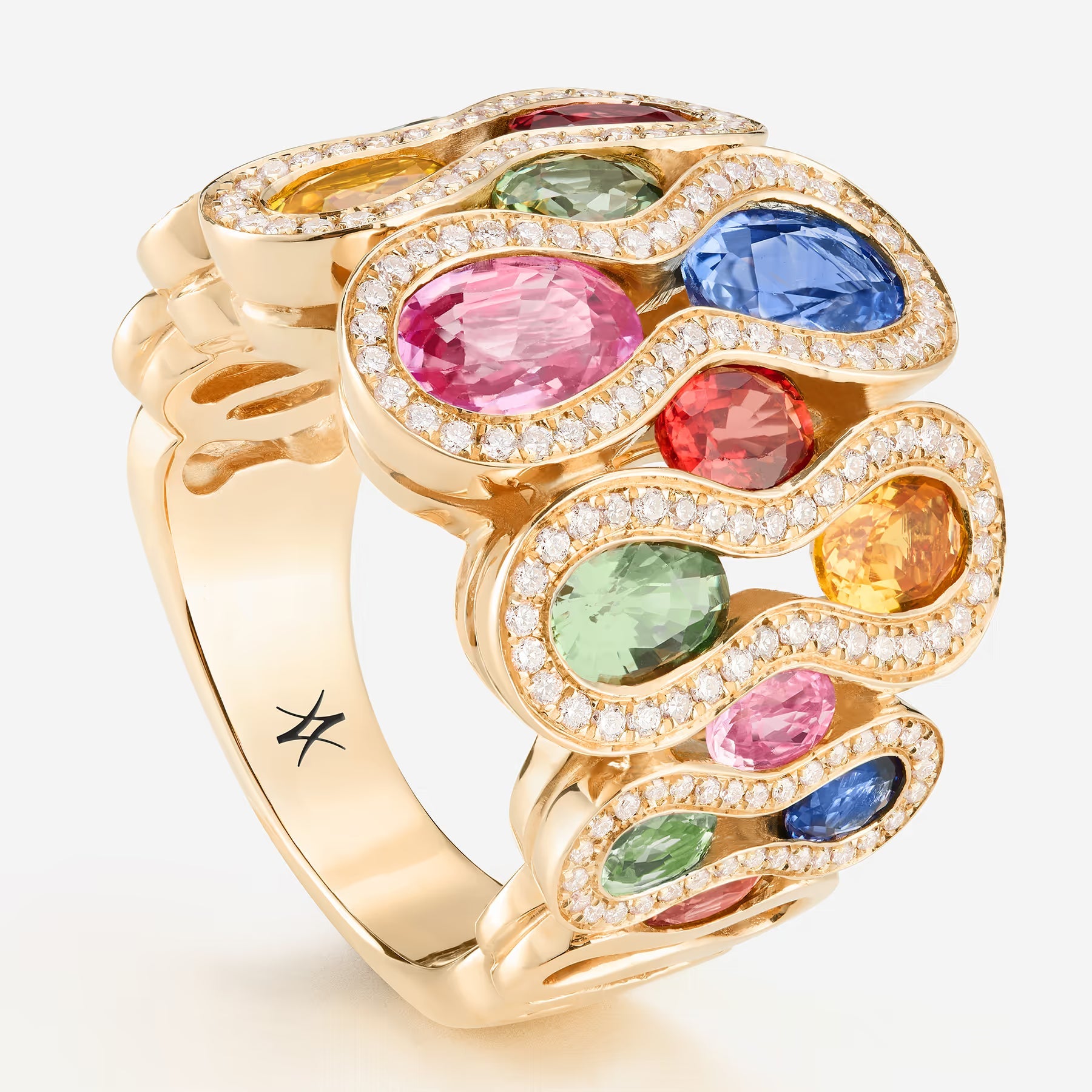 Saphirs Multicolors | Or jaune 750 ‰