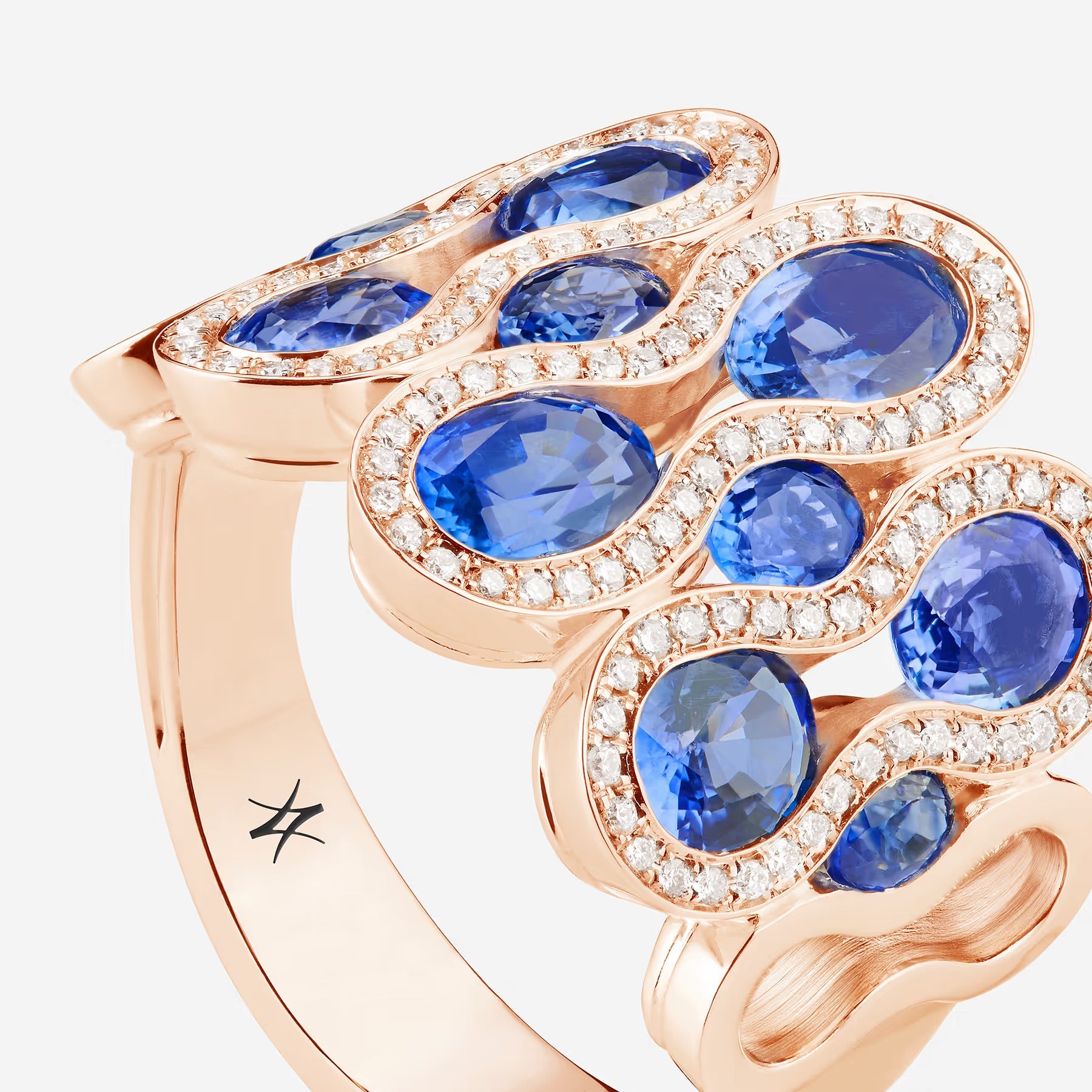 Saphir bleu | Or rose 750 ‰