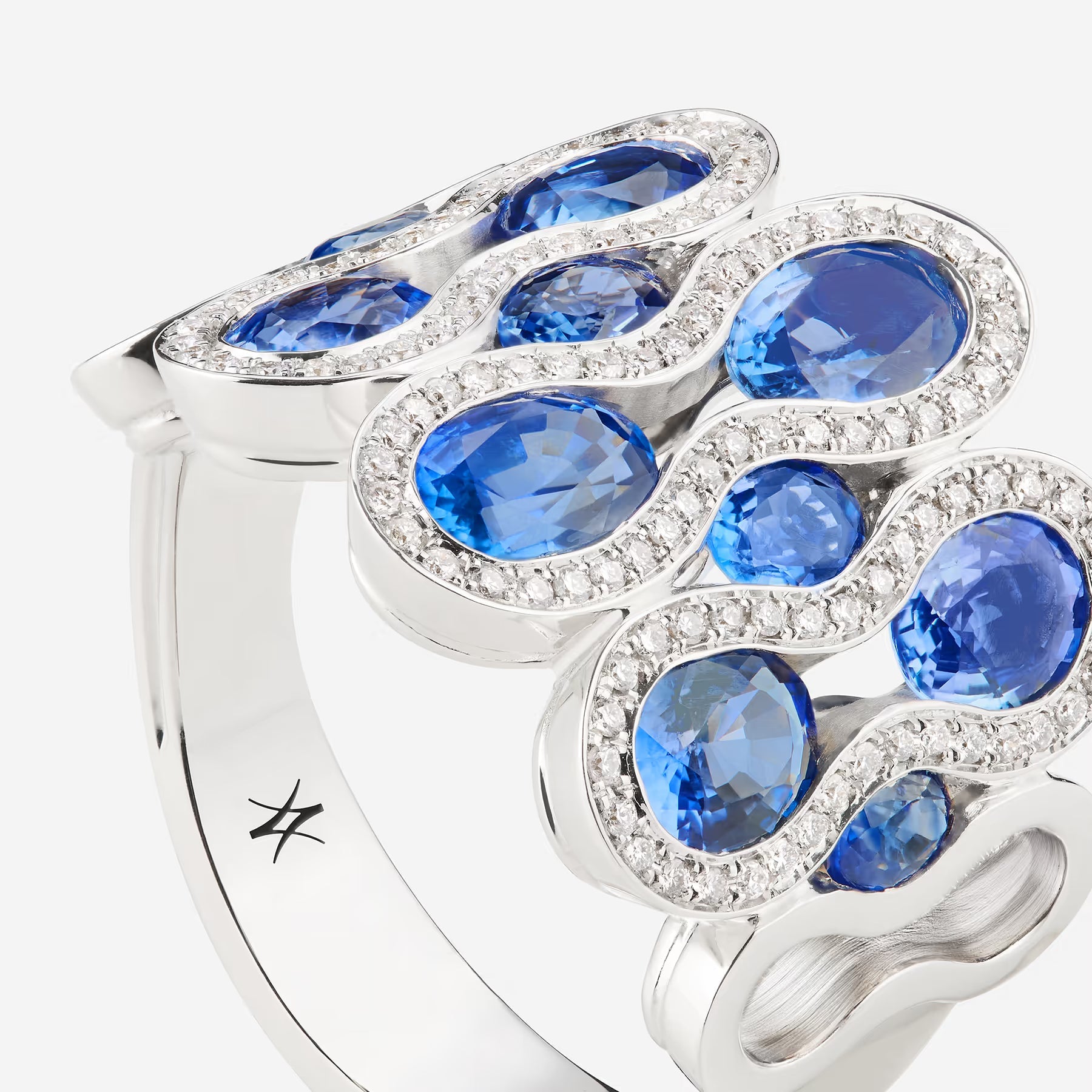 Saphir bleu | Or blanc 750 ‰