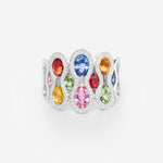 Saphirs Multicolors | Or blanc 750 ‰