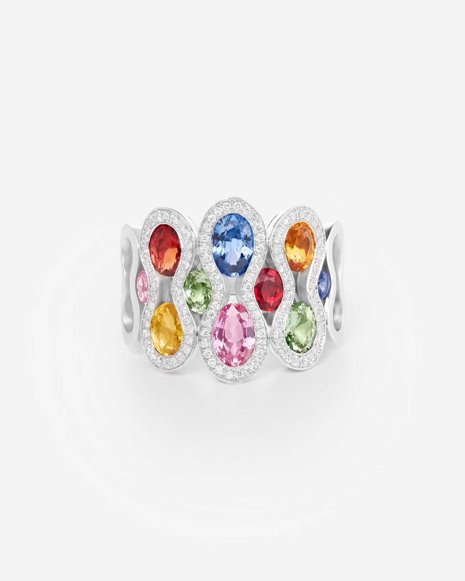 Saphirs Multicolors | Or blanc 750 ‰
