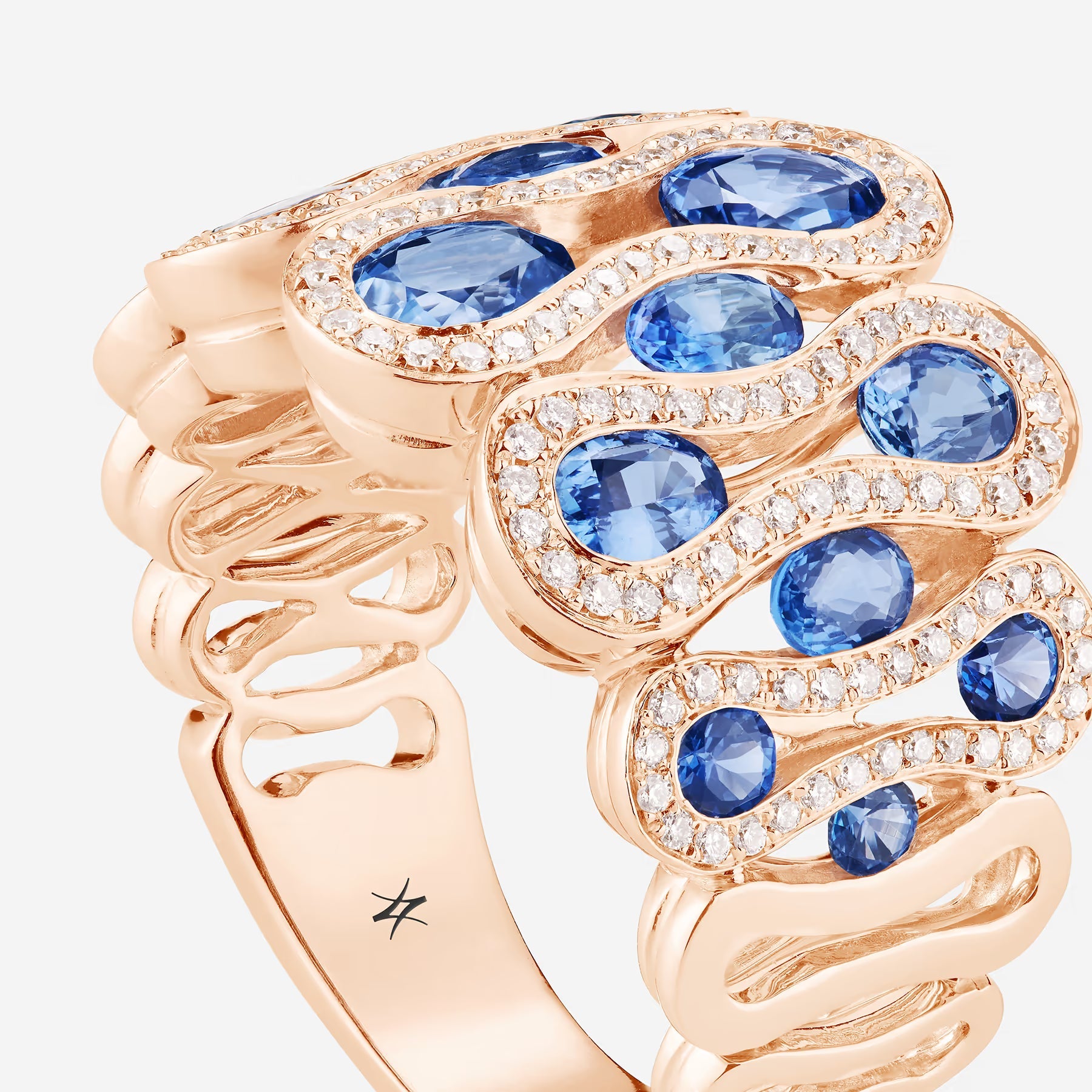 Saphir bleu | Or rose 750 ‰