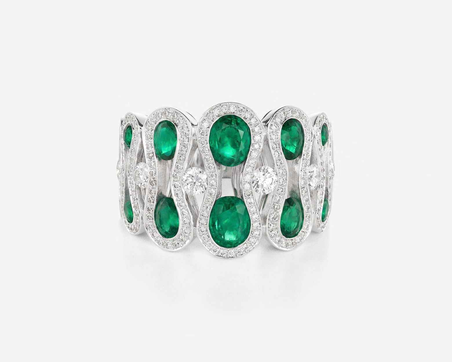 Emeraudes et Diamants | Or blanc 750 ‰