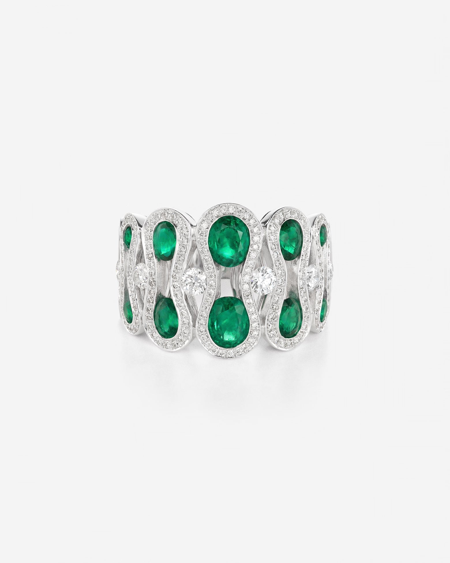 Emeraudes et Diamants | Or blanc 750 ‰