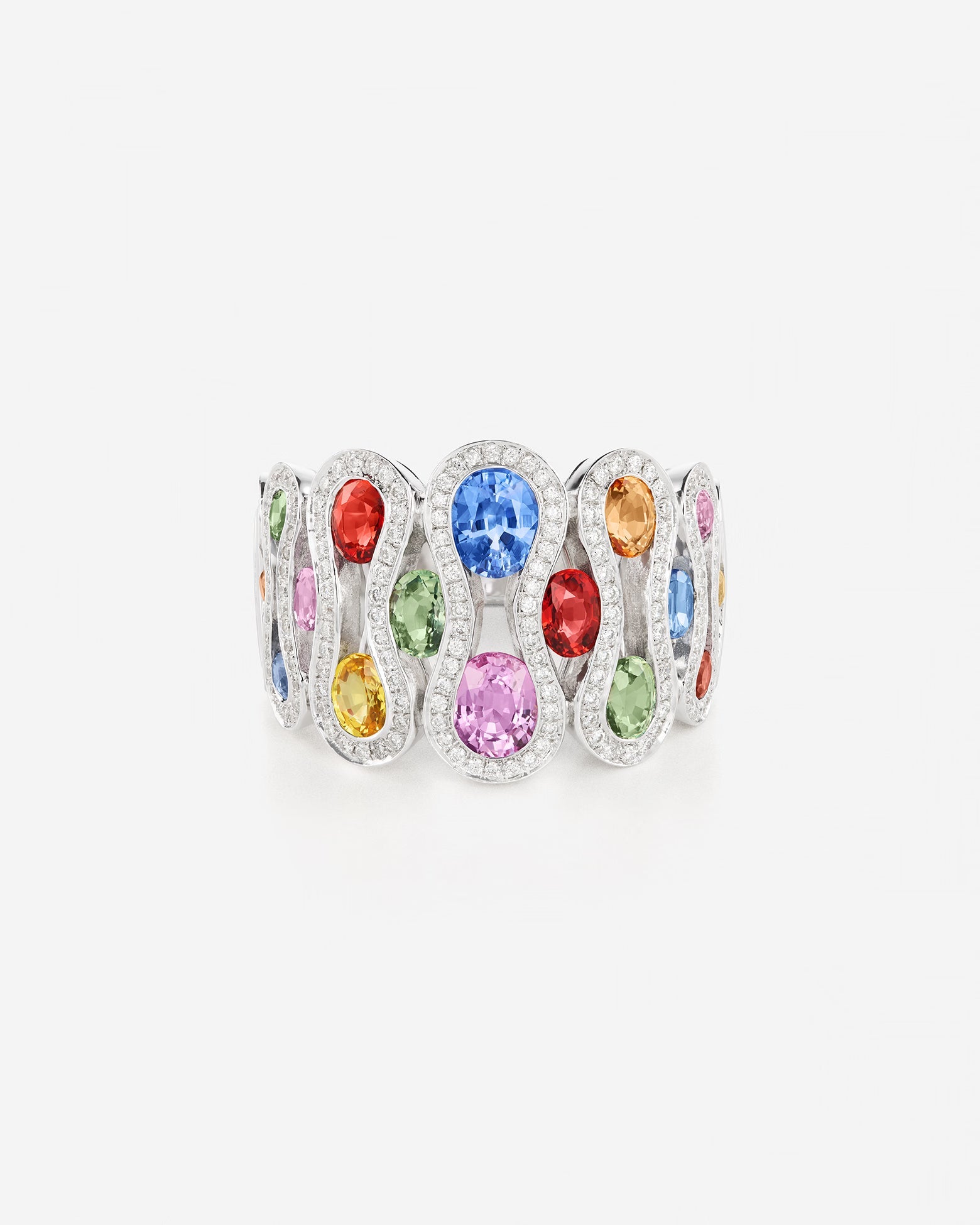 Saphirs Multicolors | Or blanc 750 ‰