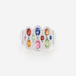 Saphirs Multicolors | Or blanc 750 ‰