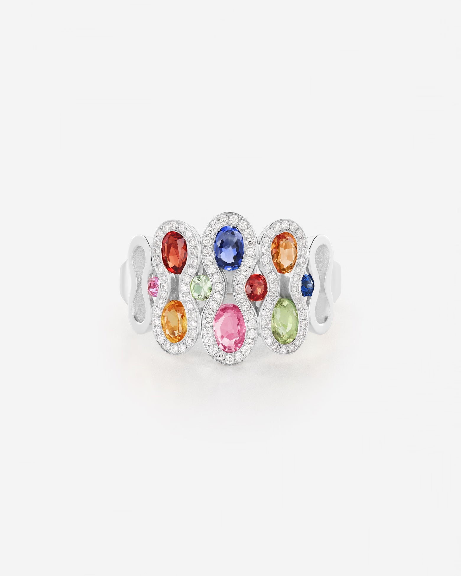 Saphirs Multicolors | Or blanc 750 ‰