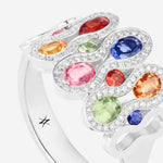 Saphirs Multicolors | Or blanc 750 ‰