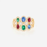 Saphirs bleu, Emeraudes, Rubis et Diamants | Or jaune 750 ‰