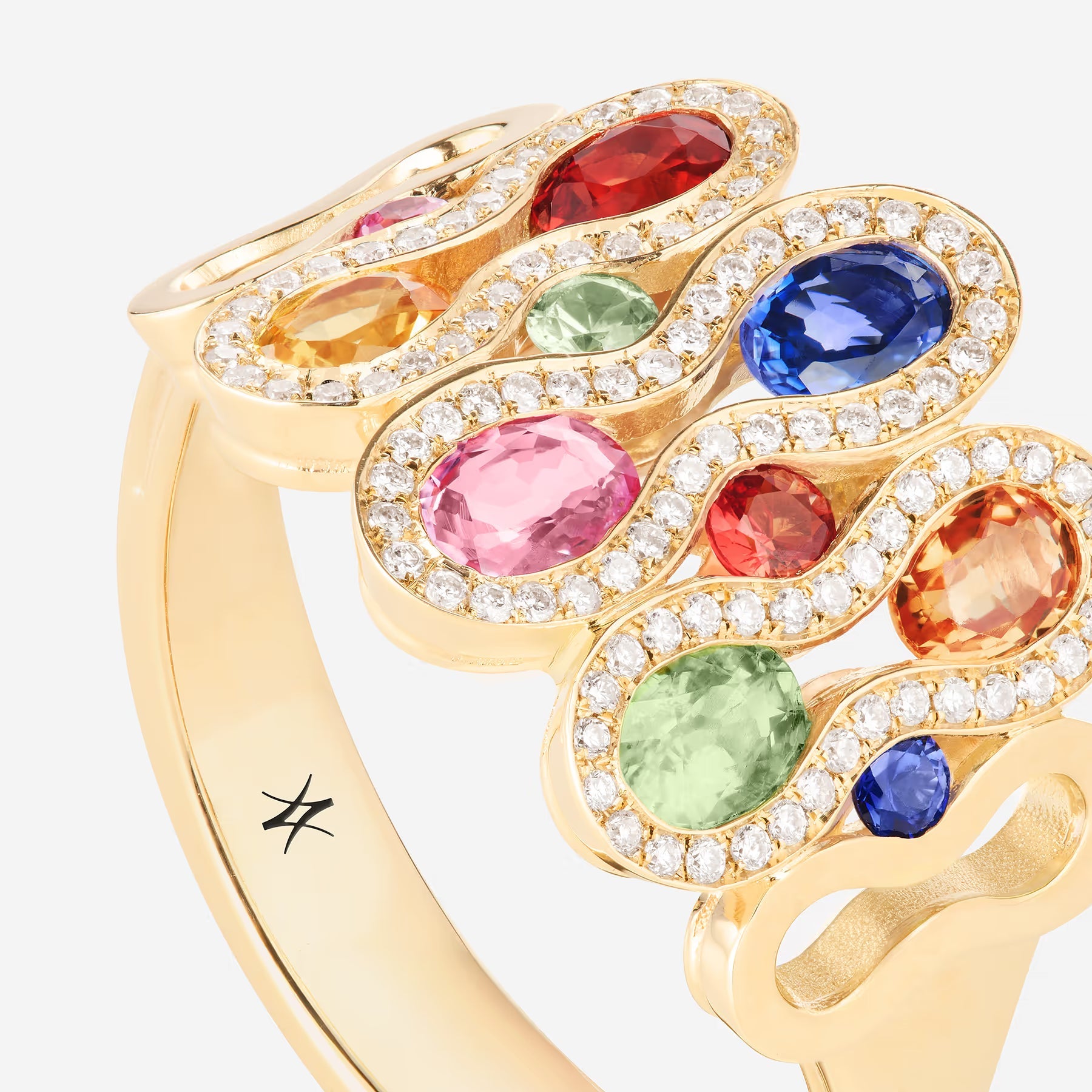 Saphirs Multicolors | Or jaune 750 ‰