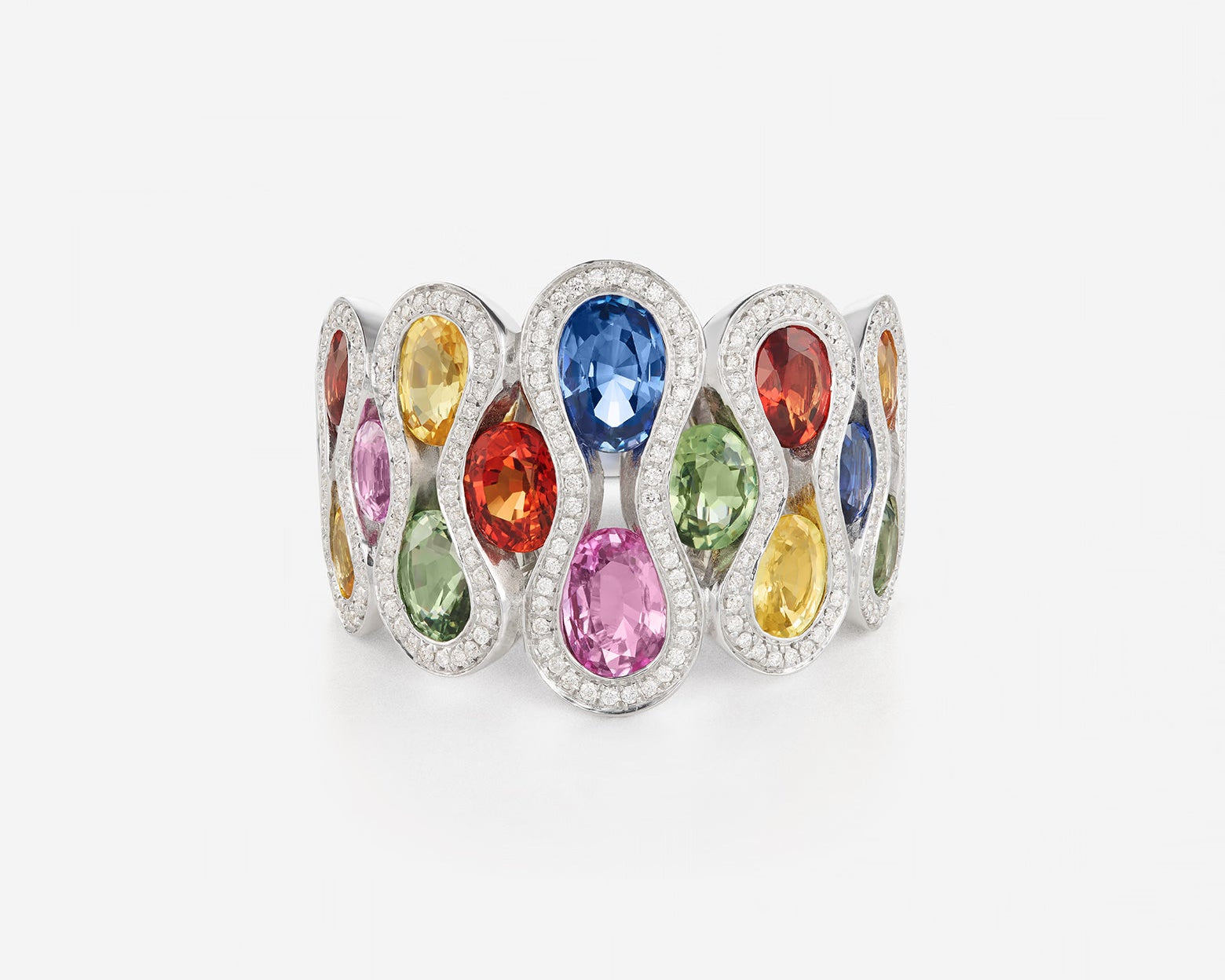 Saphirs Multicolors | Or blanc 750 ‰
