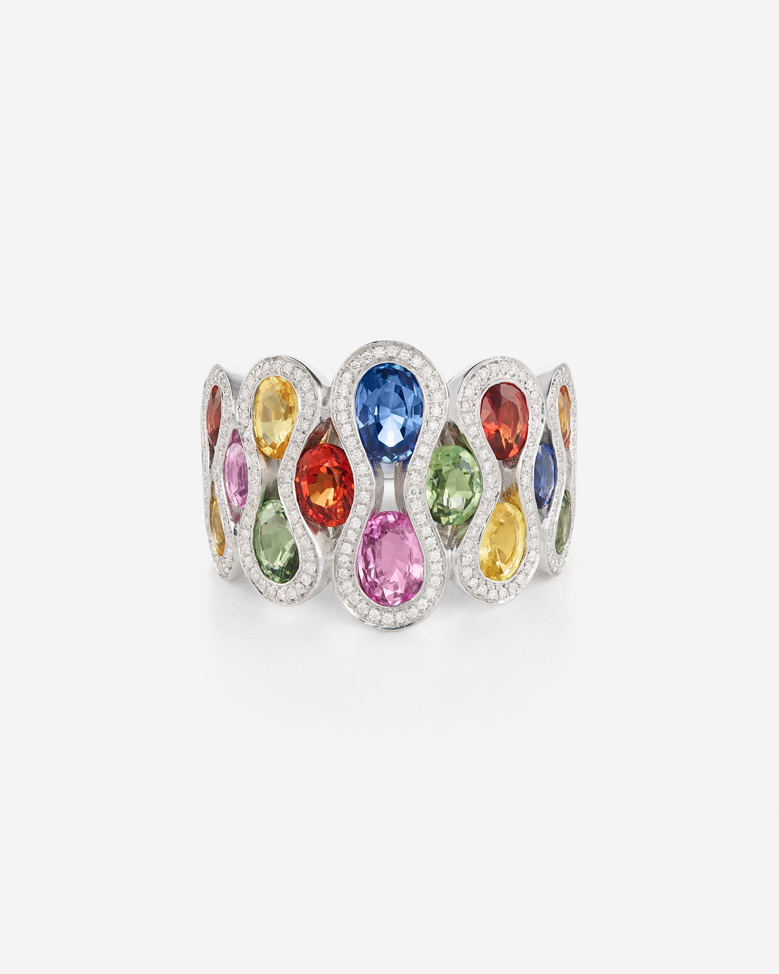 Saphirs Multicolors | Or blanc 750 ‰