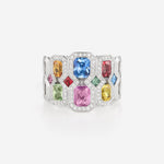 Saphirs Multicolors | Or blanc 750 ‰