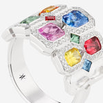 Saphirs Multicolors | Or blanc 750 ‰