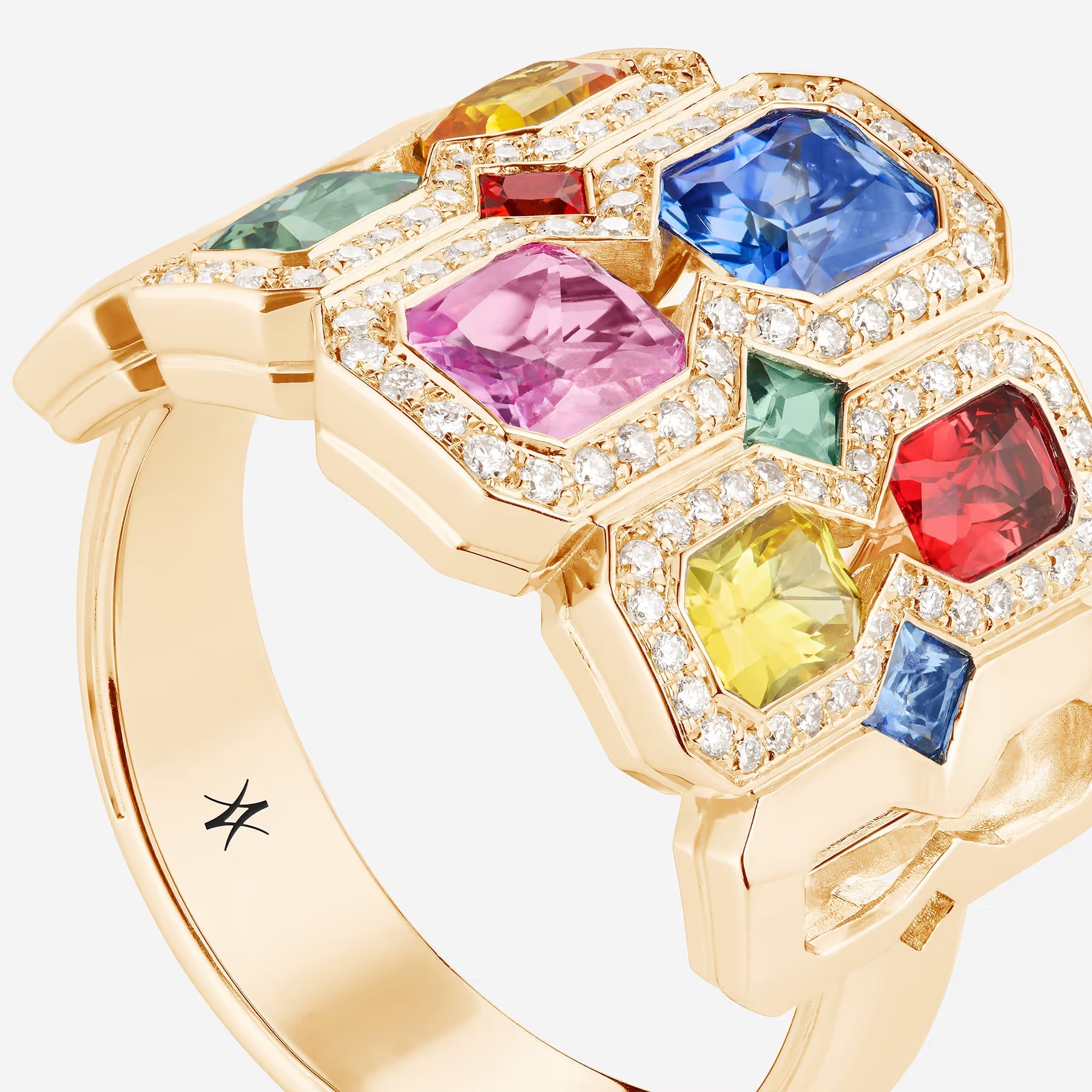 Saphirs Multicolors | Or jaune 750 ‰
