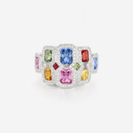 Saphirs Multicolors | Or blanc 750 ‰